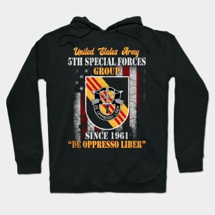 US Army 5th Special Forces Group Skull Flag Since 1961 De Oppresso Liber 5th SFG - Gift for Veterans Day 4th of July or Patriotic Memorial Day Hoodie